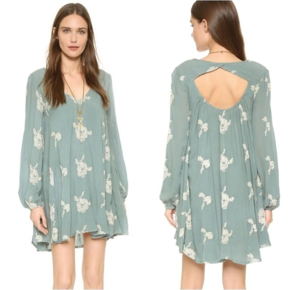 free people emma embroidered swing dress